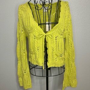 Sincerely Jules Vibrant Yellow Knit Tie-Front Cardigan – NWT, Size S